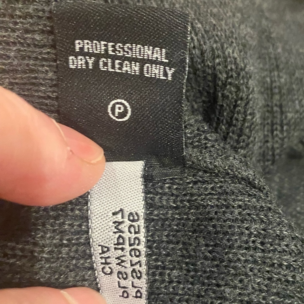 Y2K ELLEN TRACY GRAY SWEATER DRESS KNEE LENGTH ASYMMETRIC ZIP TURTLENECK SZ S - Picture 5 of 5